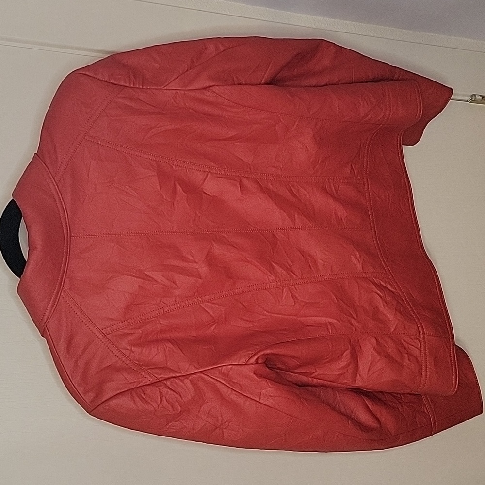 Conrad C Red Faux Leather Motorcycle Jacket - Picture 5 of 5